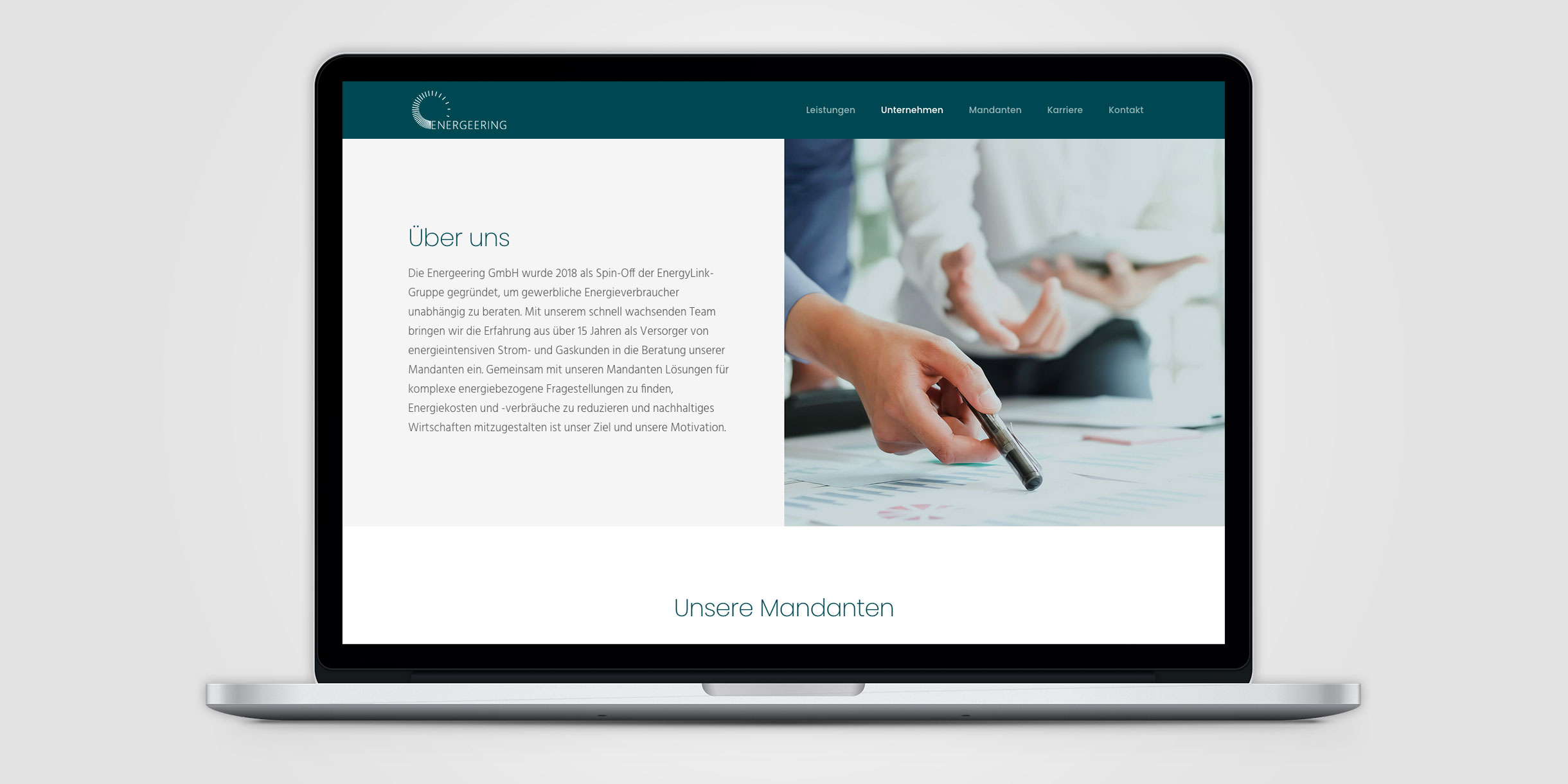 Energeering Webauftritt - Unternehmen