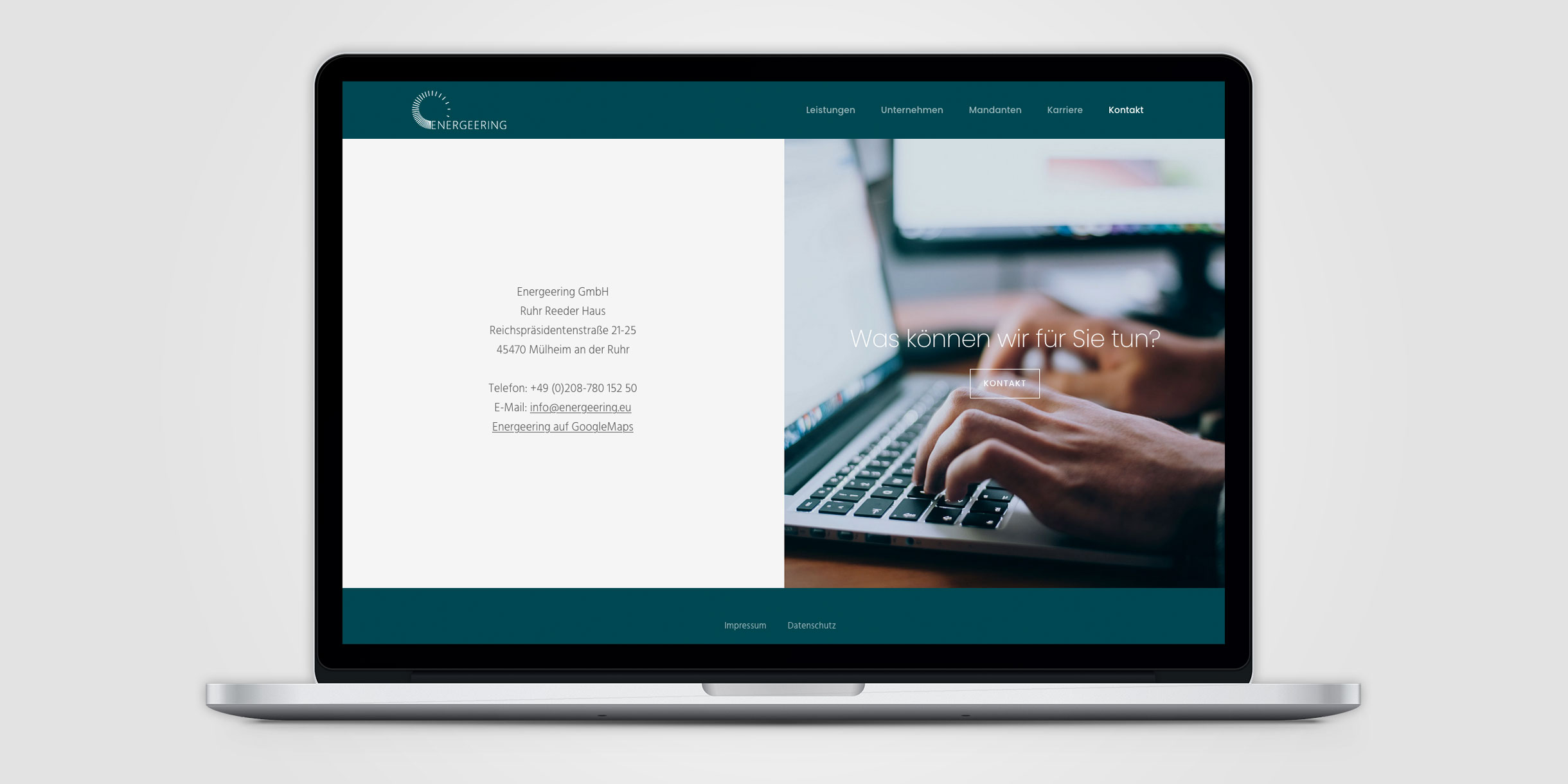 Energeering Webauftritt - Kontakt