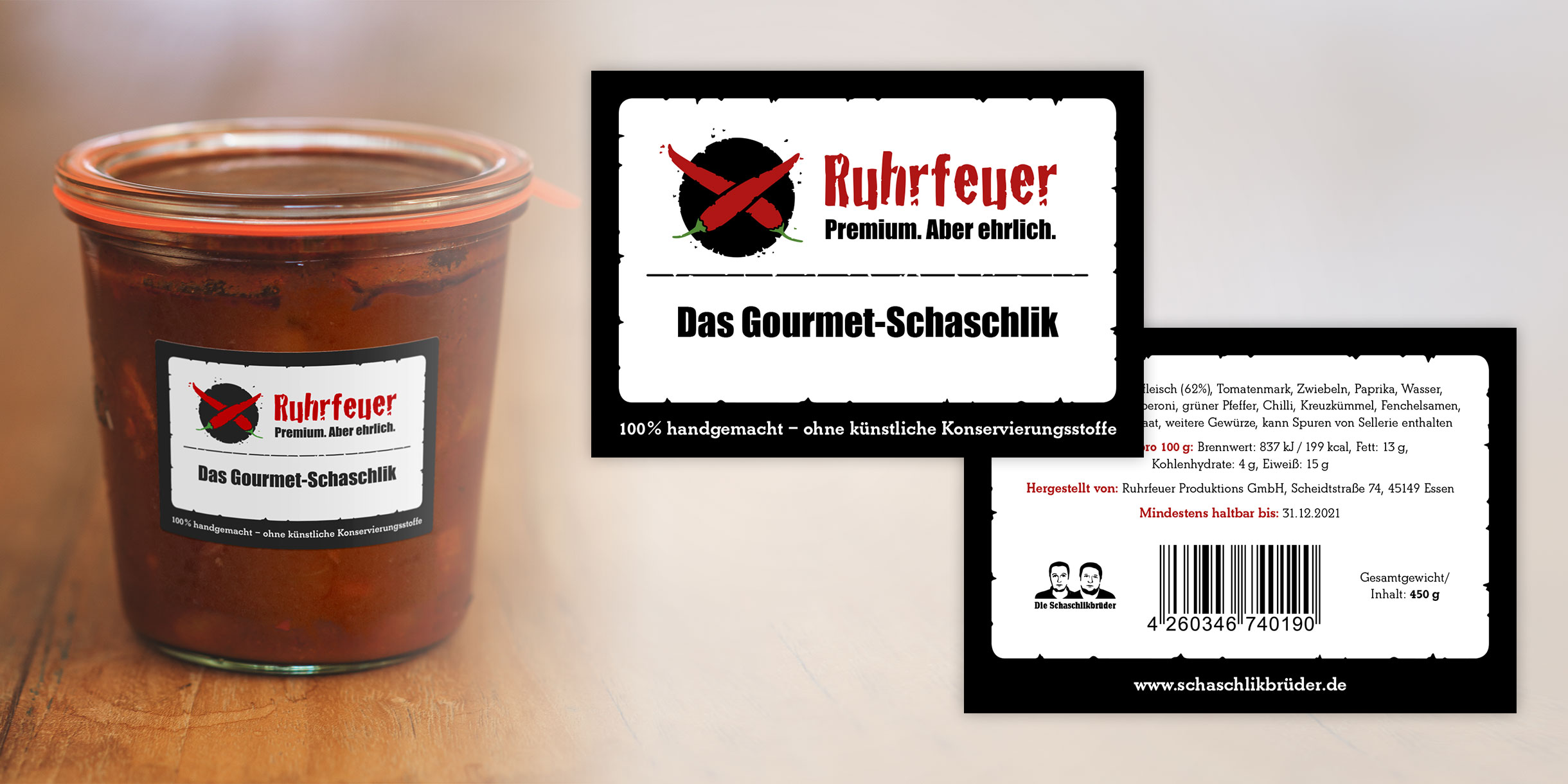 Ruhrfeuer Markenauftritt - Schaschlik Etikett